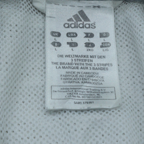 Adidas Mens White Lightweight Windbreaker Jacket Size L