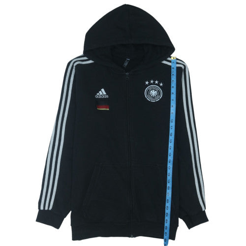 Adidas Mens Black Full Zip Germany Football Hoodie Size L