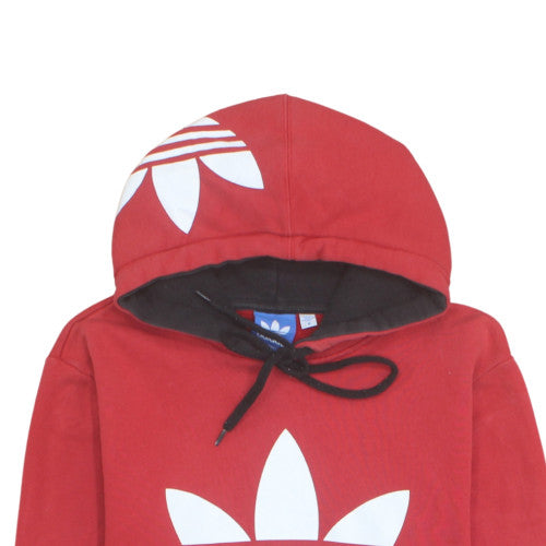 Adidas Men's Red Pullover Hoodie Medium Graphic Logo Sportswear