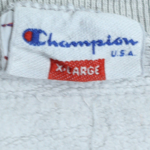 Champion Men's Grey XL Pullover Sweatshirt Crew Neck Logo Vintage Style