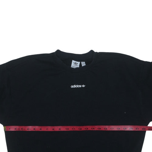 Adidas Womens Black Size 14 Crew Neck Logo Sweatshirt
