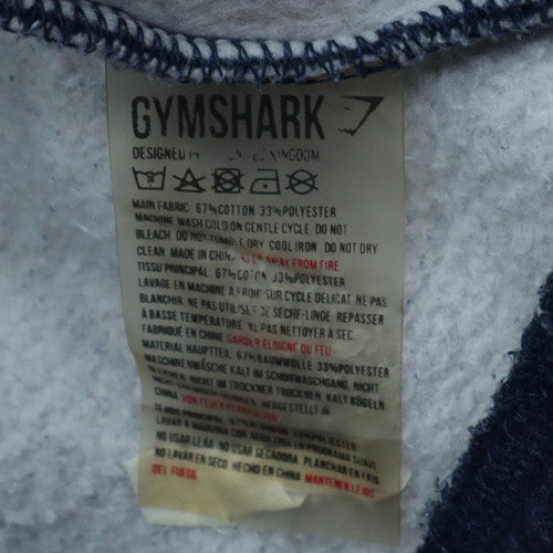 Gymshark Mens Blue Full Zip Hoodie M Hooded Fleece Sweatshirt