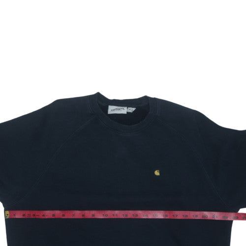 Carhartt Men's Black M Pullover Sweatshirt Crew Neck Logo Cotton Blend
