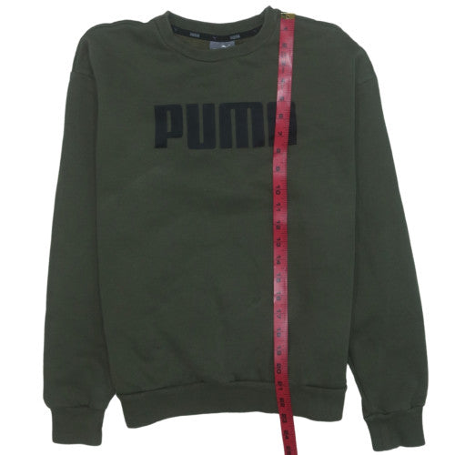 Puma Women's Green Crew Neck Pullover Sweatshirt UK 10