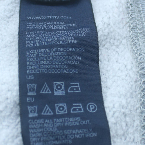 Tommy Hilfiger Mens Grey Full Zip Hoodie XXL Classic Logo