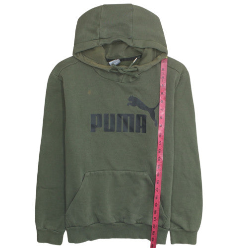 Puma Men's Green Pullover Hoodie Small Regular Fit Sports Style