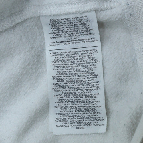 Nike Men's White Pullover Hoodie L Logo Fleece Sweatshirt