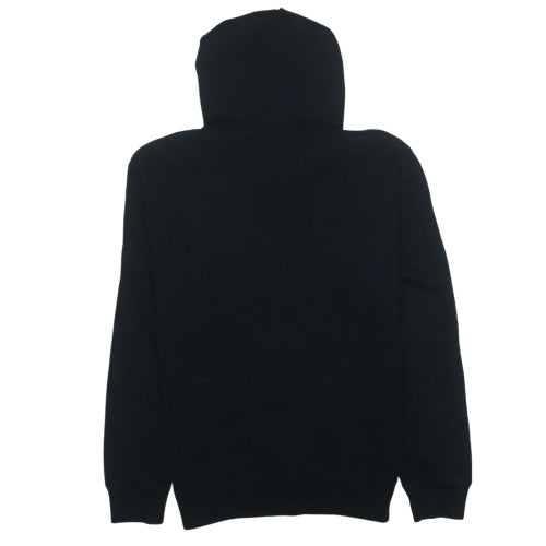 Hollister Men Black Small Pullover Hoodie Graphic Fleece