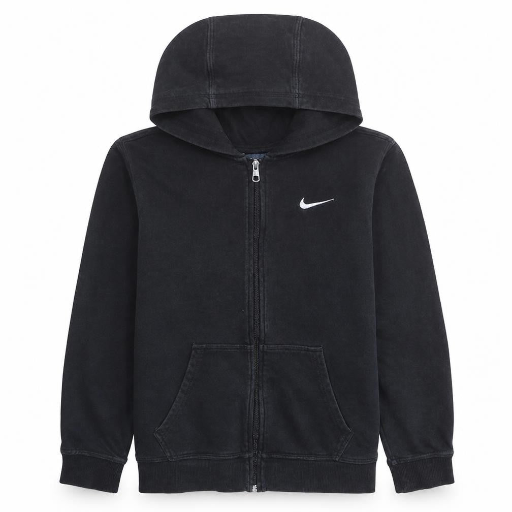 Nike Boys Black Slim Fit Full Zip Hoodie M Cotton Sportswear