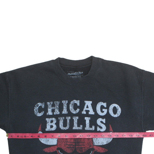 Mitchell & Ness Mens Black Chicago Bulls Pullover Sweatshirt S