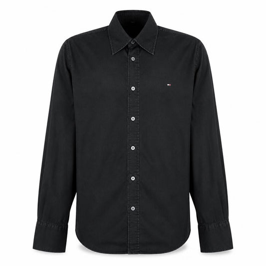 Hilfiger Denim Men's Black Slim Fit Long Sleeve Cotton Shirt M
