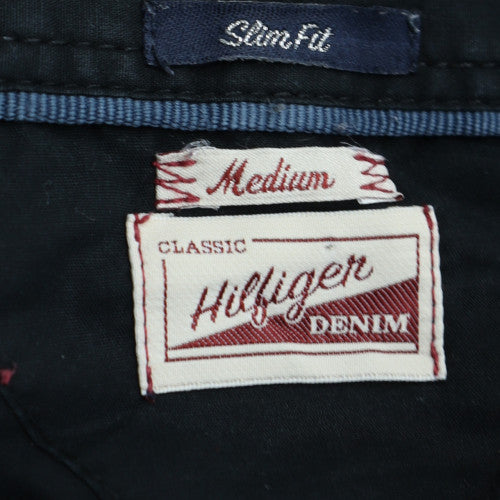 Hilfiger Denim Men's Black Slim Fit Long Sleeve Cotton Shirt M