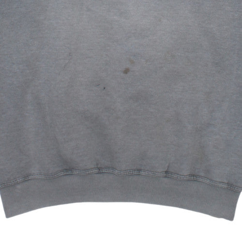 Adidas Women Grey Large Pullover Sweatshirt with Logo and Crew Neck