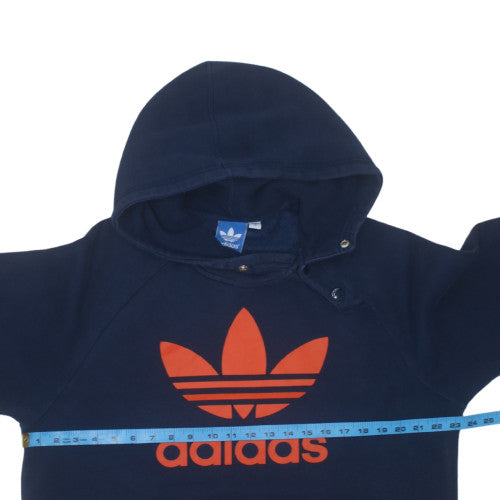 Adidas Men's Blue Pullover Hoodie L Logo Fleece Sweatshirt