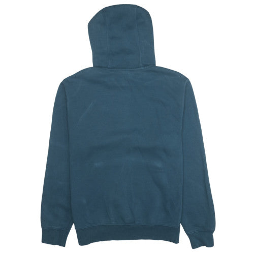 Nike Men Blue Pullover Fleece Hoodie S Regular Fit Logo Drawstring