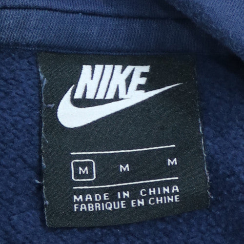 Nike Men's Blue Pullover Hoodie M Fleece Logo Sportswear