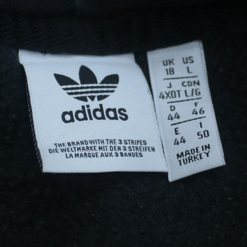 Adidas Women Black Hoodie UK 18 Relaxed Fit Pullover Sweatshirt