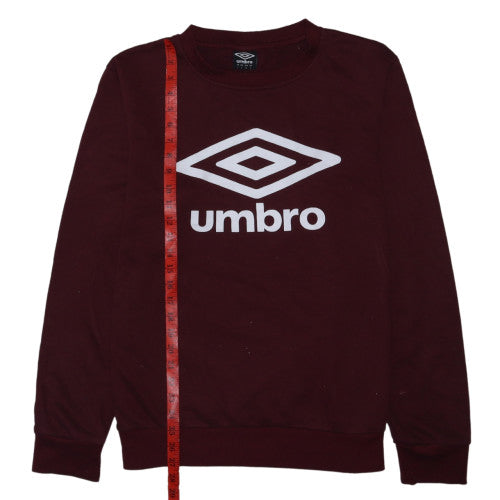 Umbro Men's Burgundy Crew Neck Sweatshirt L Logo Graphic Pullover