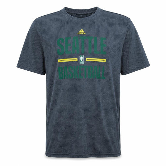 Front view of Adidas men’s grey aeroknit xlt seattle basketball t-shirt