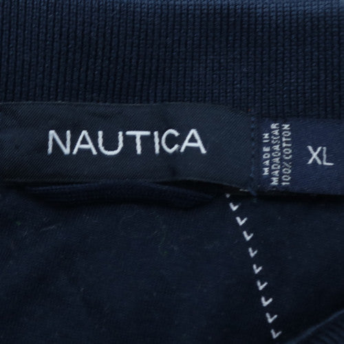 Nautica Men's Blue Argyle Cotton Polo Shirt Size XL