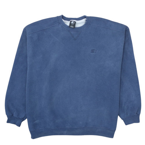 Starter Men's Blue Pullover Fleece Sweatshirt Size L Vintage