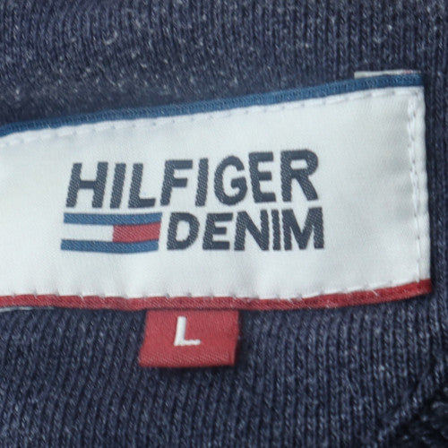 Hilfiger Denim Men's Blue L Pullover Sweatshirt USA Logo Crew Neck
