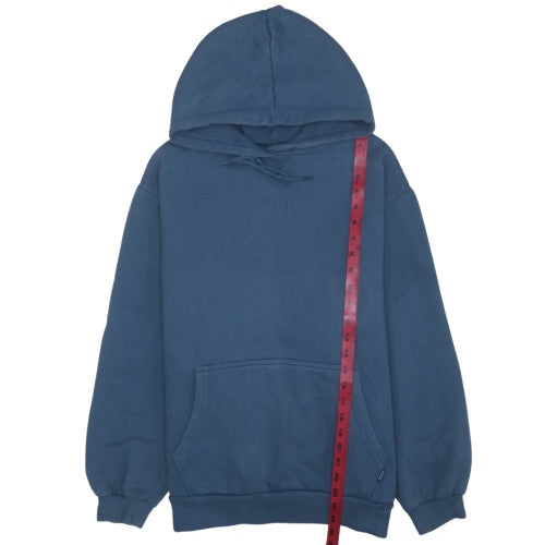 Diesel Mens Blue Pullover Hoodie M Cotton Blend Fleece