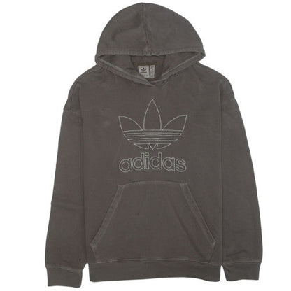 Additional front view of Adidas Women Grey Trefoil Logo Pullover Hoodie, size M