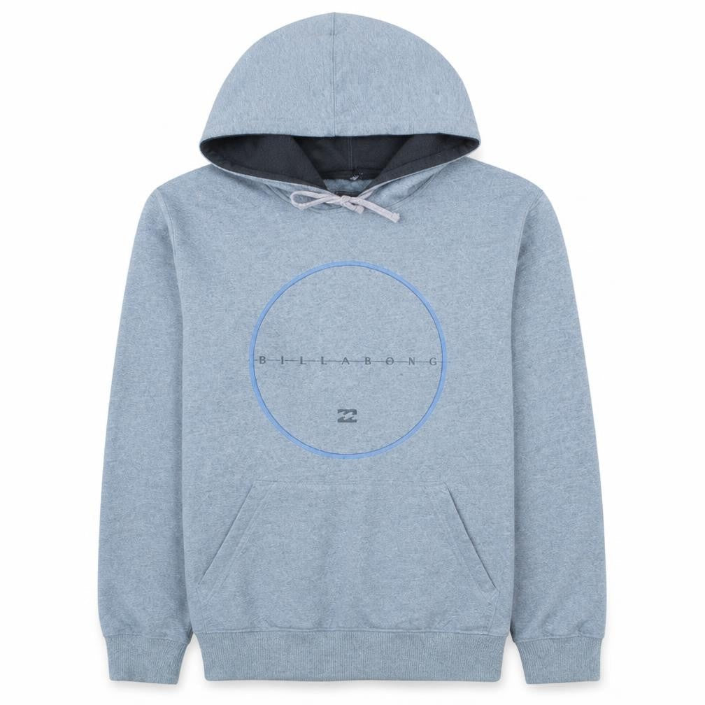 Billabong Mens Grey Pullover Hoodie Medium Fleece Sweatshirt