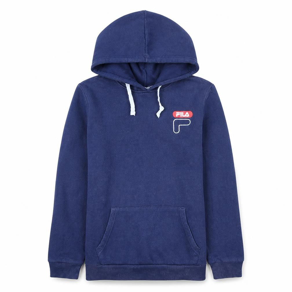 Fila Womens Navy Blue Pullover Hoodie XS Cotton Blend