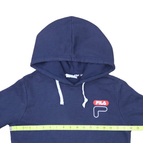 FILA Womens Navy Blue Pullover Hoodie XS Cotton Blend