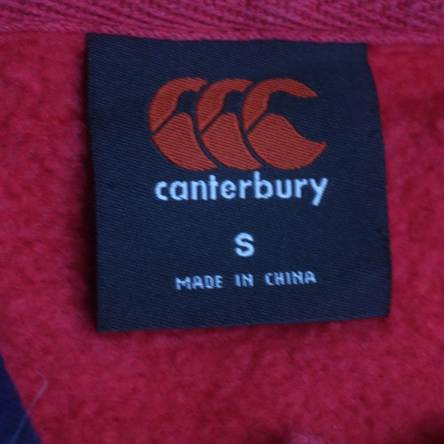 Canterbury Men's Red Hoodie Small Rugby Style Fleece Pullover