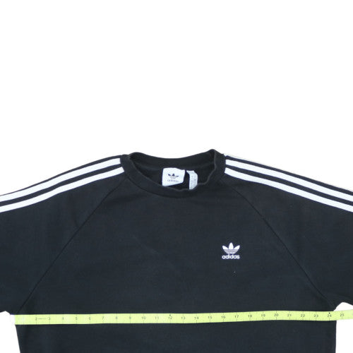 Adidas Mens Black L Pullover Sweatshirt Logo Crew Neck Fleece