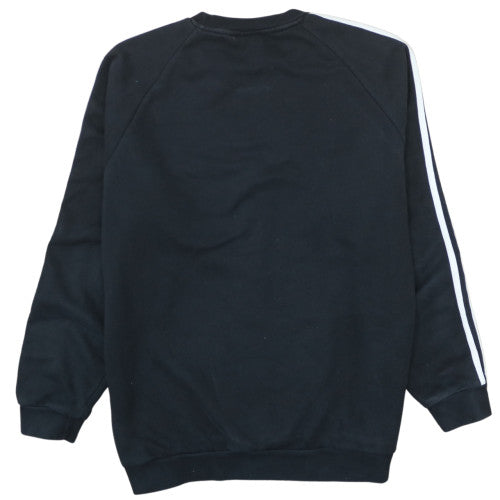 Adidas Mens Black L Pullover Sweatshirt Logo Crew Neck Fleece