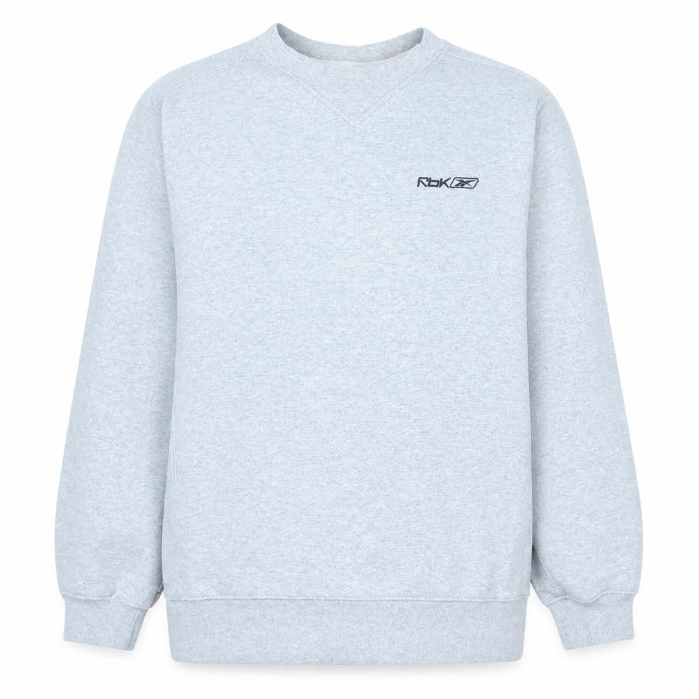 Reebok Mens Light Grey Crew Neck Sweatshirt Size L Cotton Blend