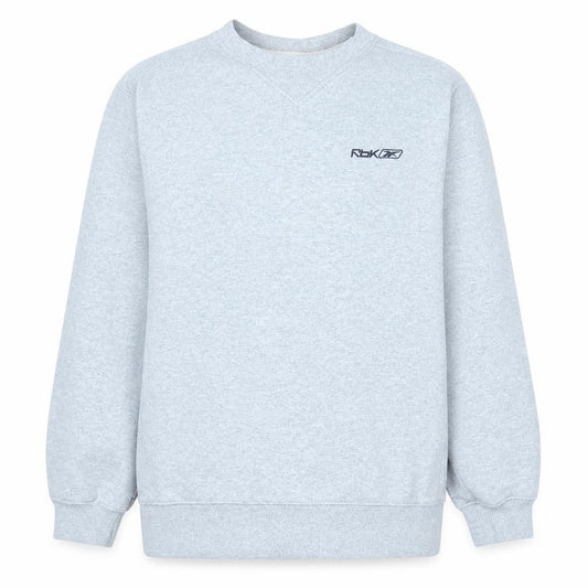 Reebok Mens Light Grey Crew Neck Sweatshirt Size L Cotton Blend