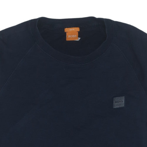 Hugo Boss Men's Blue Slim Fit Crew Neck Sweatshirt M