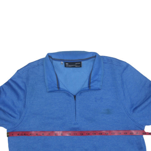 Under Armour Men's Blue 1/2 Zip ColdGear Sweatshirt L Relaxed Fit