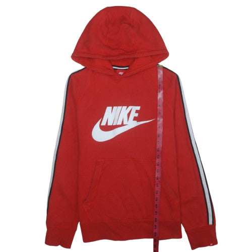 Nike Men's Red Pullover Hoodie M Cotton Graphic Logo Sportswear