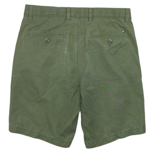 Tommy Hilfiger Boys Green Chino Shorts Size 31 Regular Fit Summer Casual