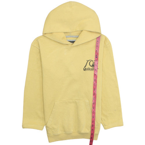 Quiksilver Boys Yellow Pullover Hoodie Size 14 Cotton Blend Surf Logo