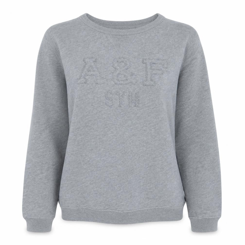 Abercrombie & Fitch Womens Grey XS Pullover Sweatshirt Classic Crew Neck