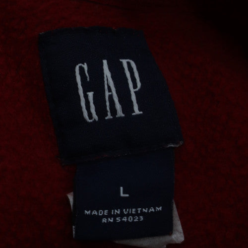 GAP Men's Red Pullover Hoodie Large Fleece Logo Sweatshirt