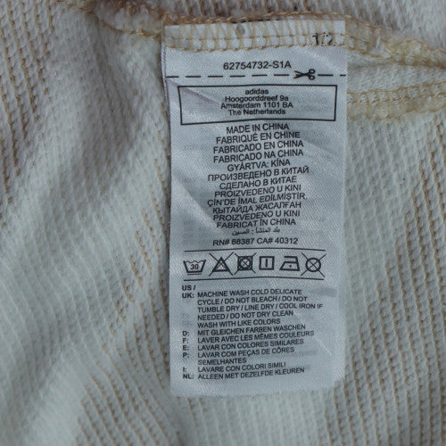 Adidas Men's Beige Striped Henley Hoodie 4XL Cotton Casual