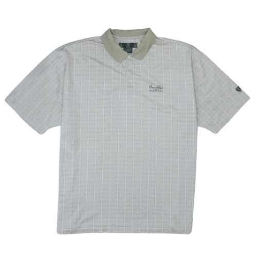 Nike Golf Men's Beige Check 2XL Polo Shirt Ocean Club Embroidered