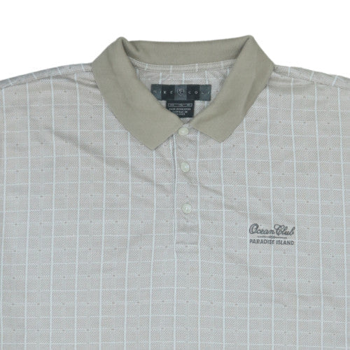 Nike Golf Men's Beige Check 2XL Polo Shirt Ocean Club Embroidered