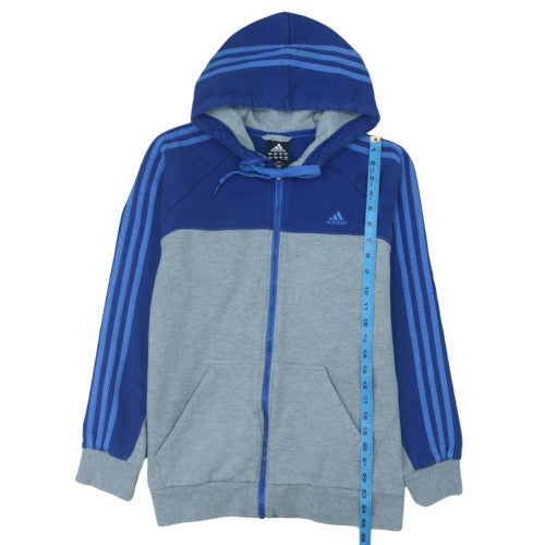 Adidas Men's Blue Full Zip Hoodie Size M Sports Fleece Sweatshirt