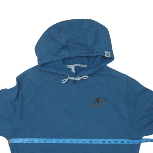 Nike Men Blue Pullover Hoodie S Fleece Logo Sportswear