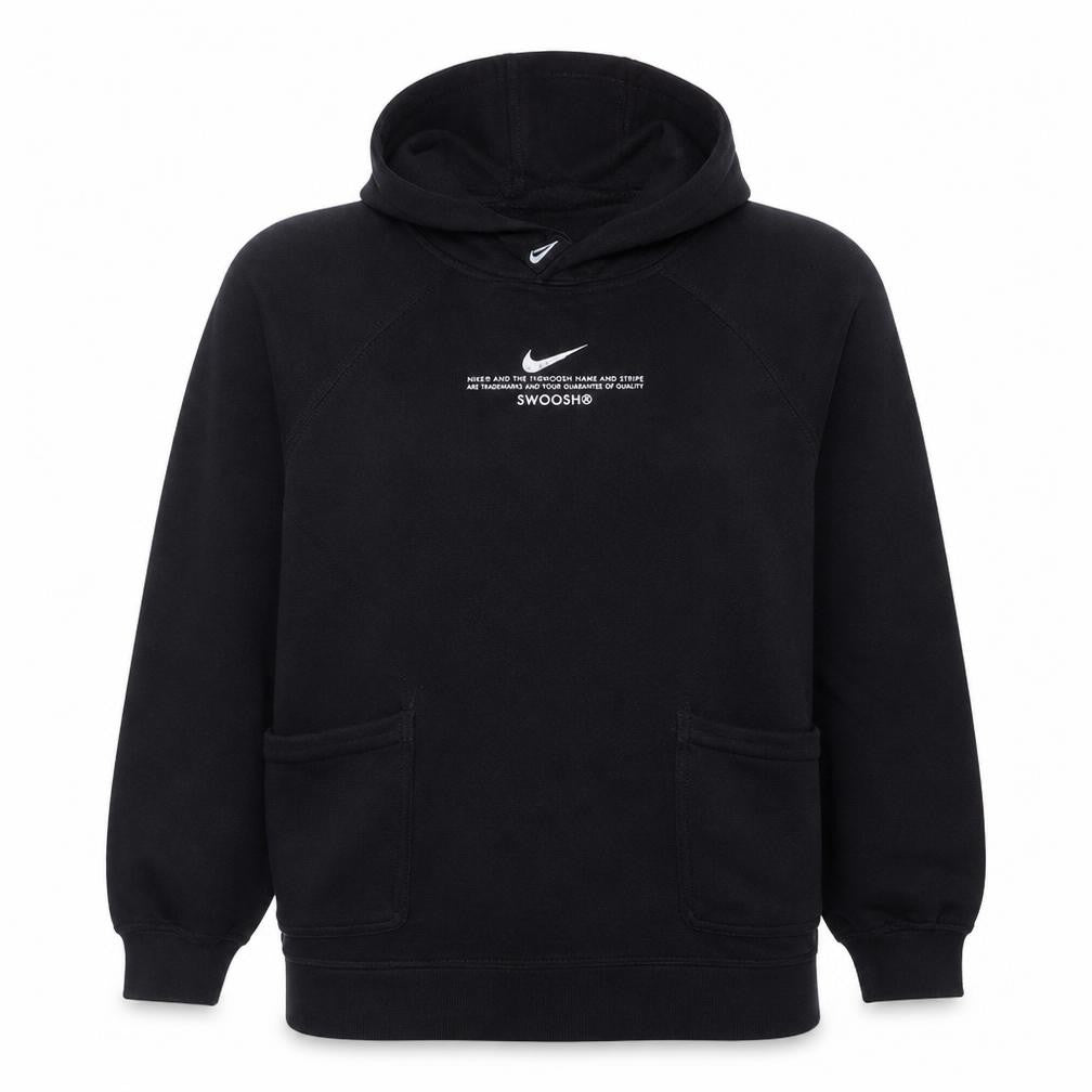 Nike Womens Black XL Pullover Hoodie with Logo Raglan Sleeves