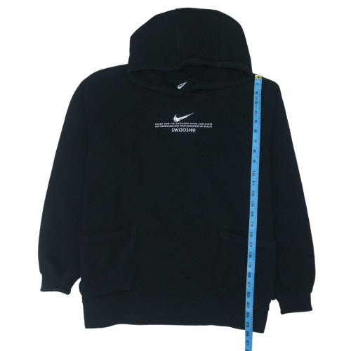 Nike Womens Black XL Pullover Hoodie with Logo Raglan Sleeves